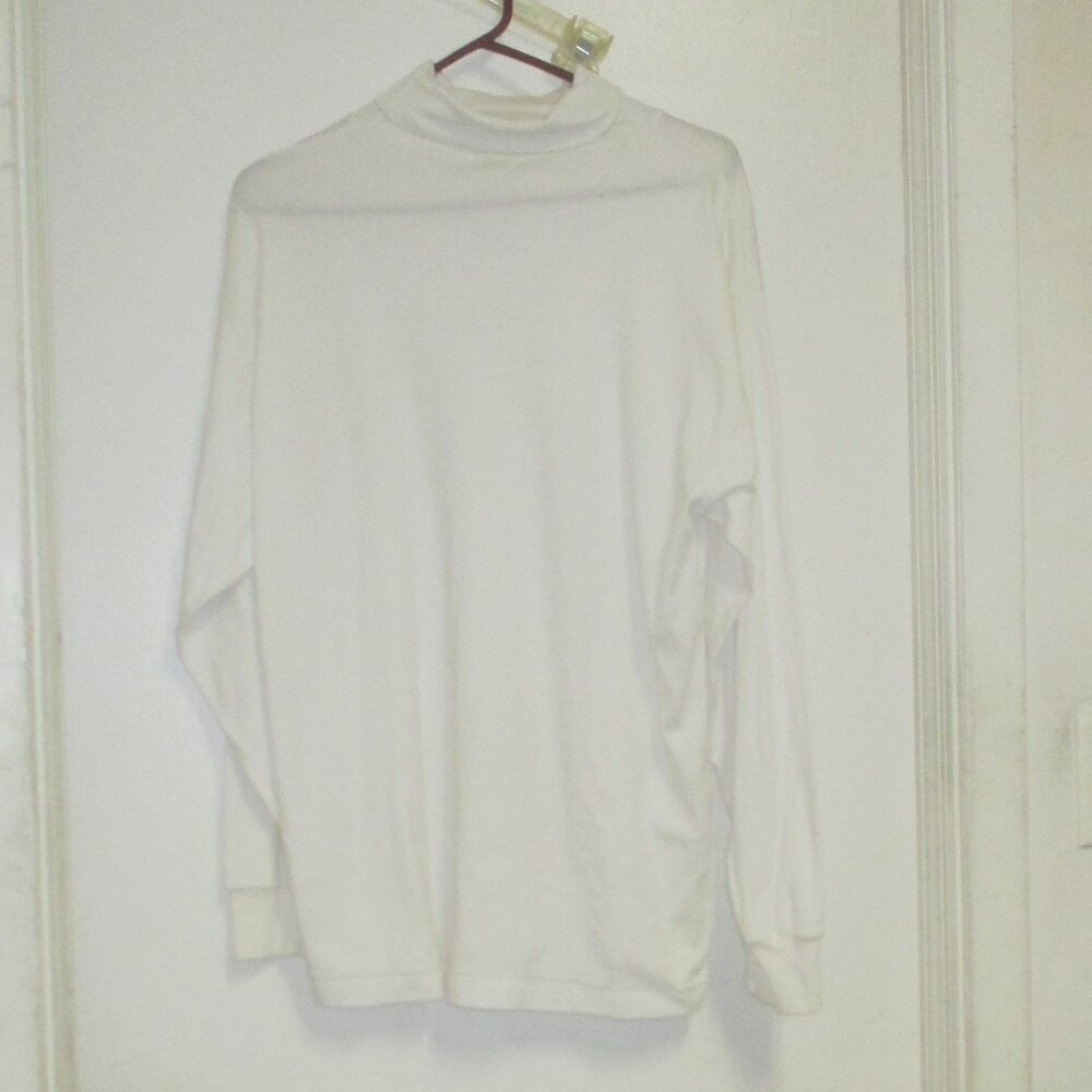 Shirt -Long Sleeve “Primavera” Men’s XL Extra Large White  Pullover Turtle Neck